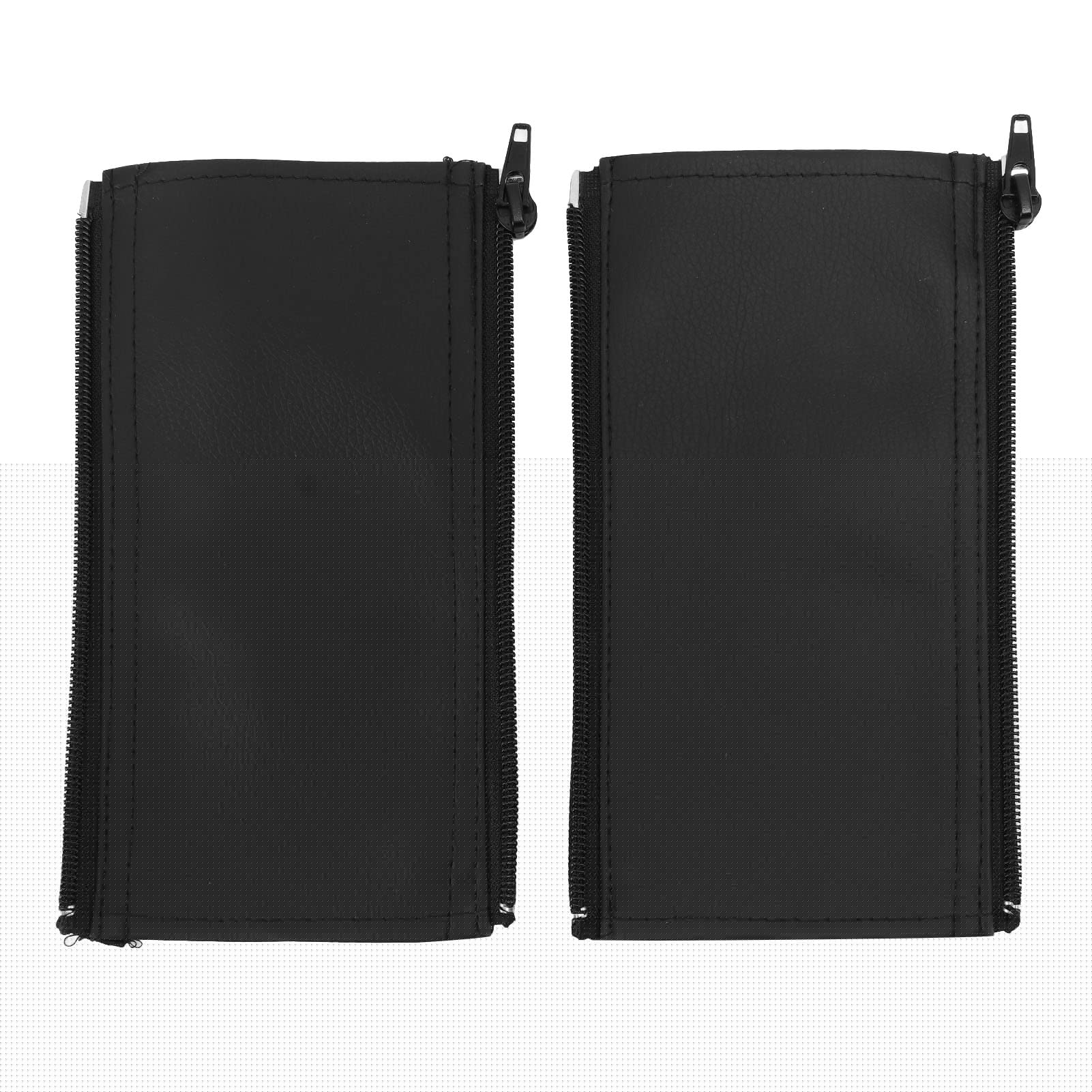 2pcs Stroller Handle Sleeve, Cleanable Soft Comfortable Elastic PU Leather Cover for Grip Bar (Black)