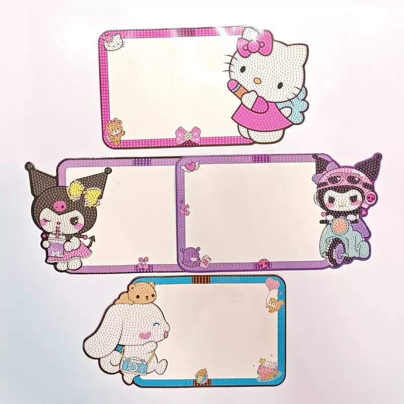 KRAFTMASTERS®DIY 5D Diamond Art Kit with White Board and Marker for Diamond Painting for Kids Cute Kitty Diamond Painting Kit with Frame & Tool Art Craft DIY Desk Decoration for Kids-Random Design-image-44