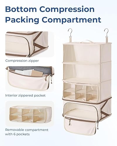 Miniatura 2 de Large Travel Storage Bag Set, Beige Suitcase Organizer for Packing and Organization