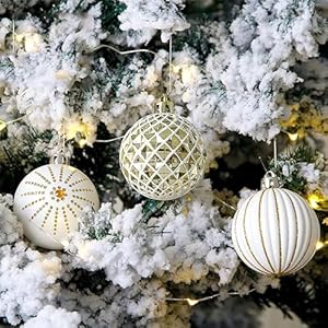 30pcs christmas balls ornaments60mm goldwhite painted shatterproof festive wedding hanging ornaments christmas tree decoration  urban country home decor