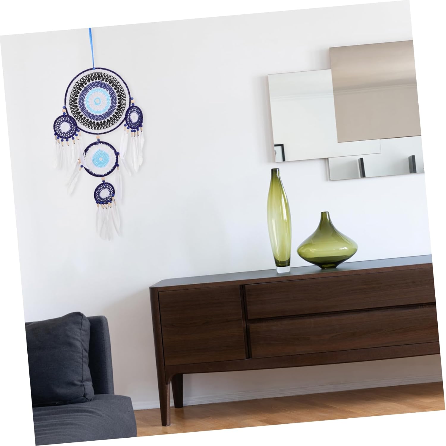 Evil Eye Dream Catcher Home Decor Green Plume Wall Art Dream Catcher Pendant