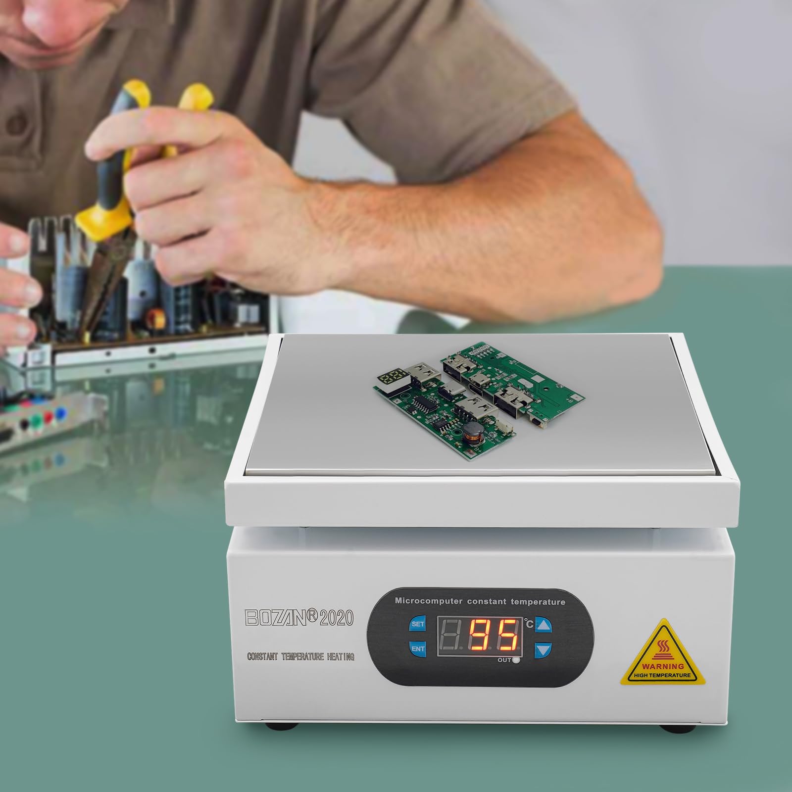 Piastra riscaldante per saldatura da 700 W, piastra di riscaldamento elettrica da 500 ℃, preriscaldamento microcomputer, piastra riscaldante per saldatore, attrezzatura da laboratorio