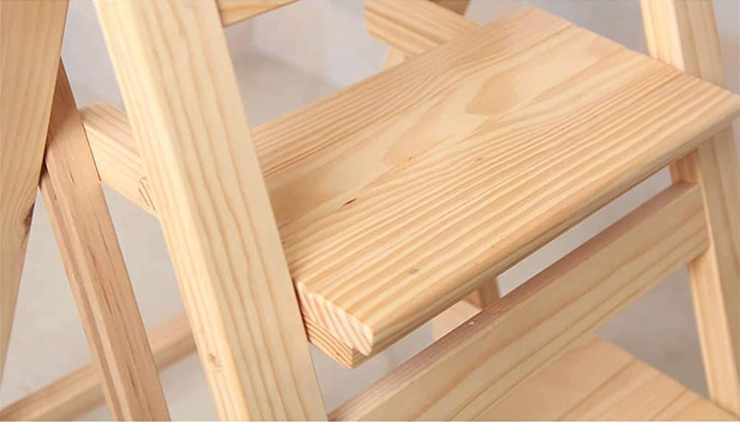 Folding Step Stool 2/3/4 Tier Wooden Ladders Small Foot Stools Wood Folding Step Stool for Adults & Kids Indoor Folding Stepladder Portable Shoe Bench Closet Step Stools for Bedroo