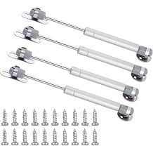 150N/33 lb Gas Strut Cabinet Hinge Safety Lift Support, Soft Open & Down Lid Support & Buffer Telescopic Cabinet Door Glue Head Gas Spring Supports 10 inch Length 4 Pack