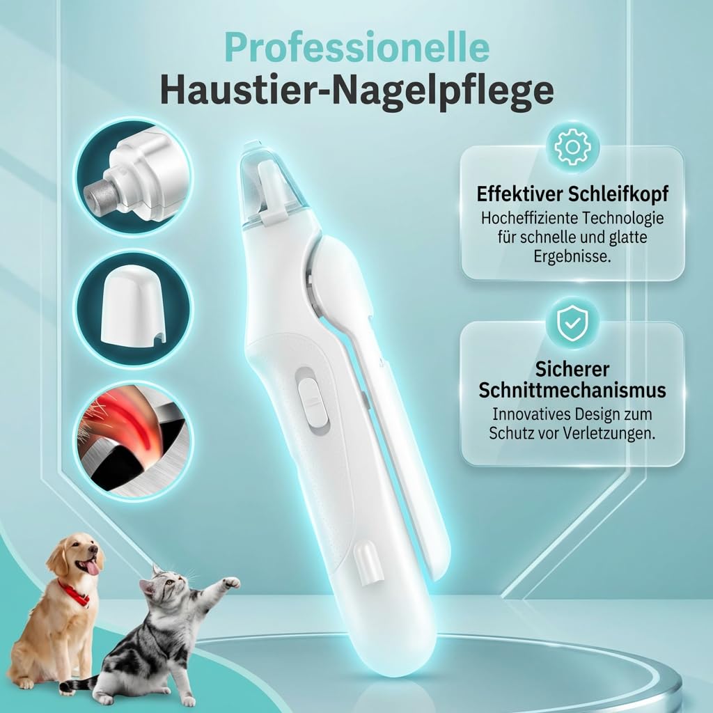 Dr.Pfoten LichtSchere Pro——Hunde Krallenpflege Werkzeug Mit LED Beleuchtung Fuer Komfortable Anwendung Im Alltag (Weiß) - 2