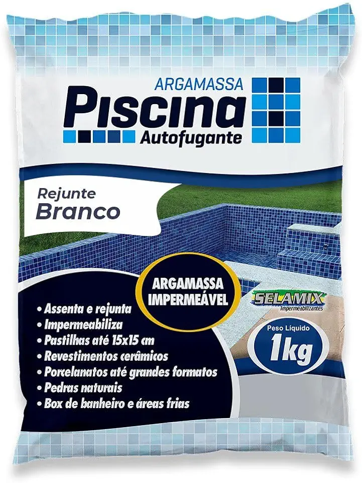 Rejunte Piscina Impermeável Cor Branco 1Kg