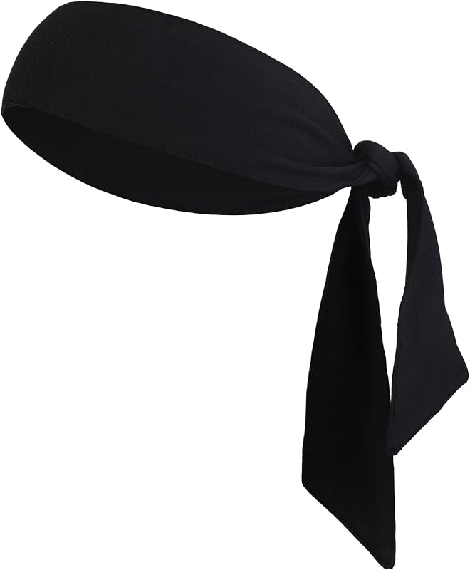 Tough Headwear Tie Headband - Moisture-Wicking Running Headband - 4-Way Stretch Sweatbands - Adjustable Head Tie for Workouts