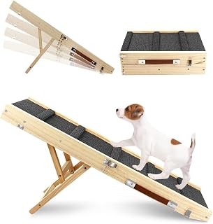 Trare Katzen Rampe für Bett Sofa, 4 Höhenverstellbare von 25CM bis 48CM mit Rutschfester Trittmatte, für Bett Oder Sofa