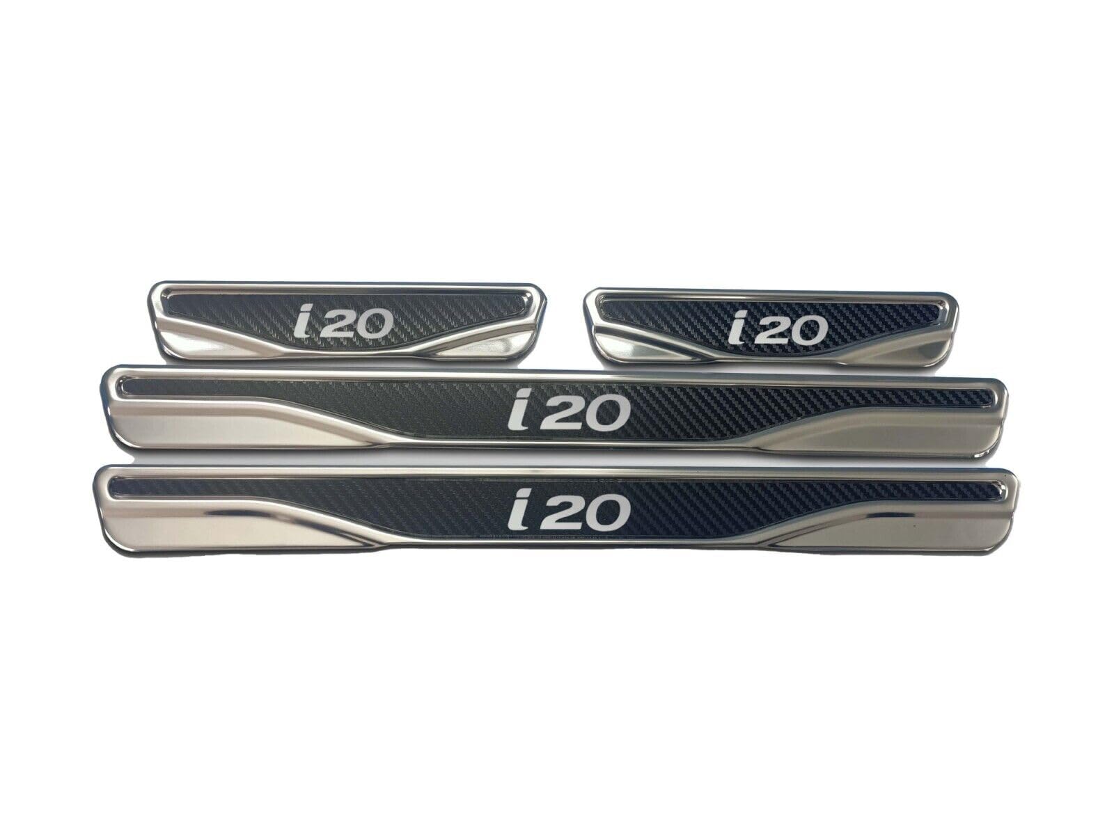 Węgiel i chrom i ABS ochrona przed zarysowaniem pasuje do Hyundai Accent, Bayon, Elantra, i20, i30, i40, Santa FE, Tucson. 4 sztuki (i20)