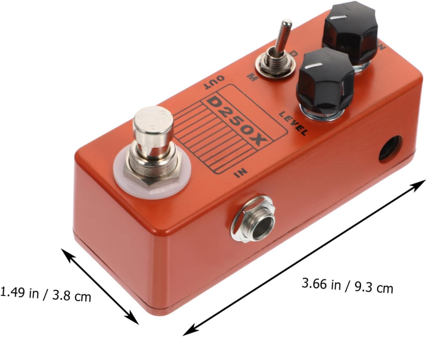 D250x Mini Overspeed Preamp Guitar Effect Pedal Orange Metal image 2