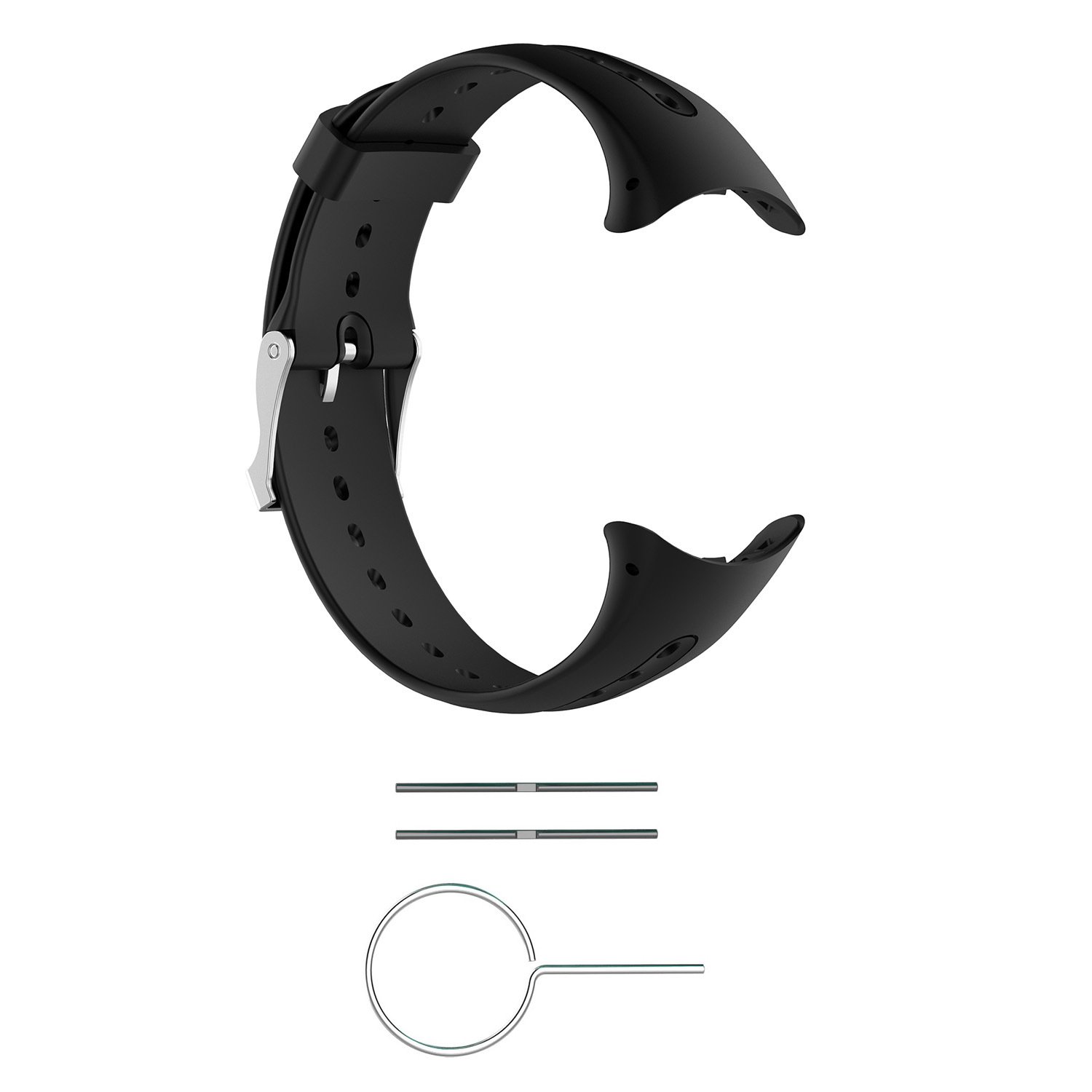 INF Waterproof Silicone Strap for Garmin Swim Watch, Black Soft Breathable Replacement Band with Tool - Image 2