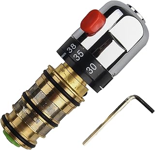 Shower Mixer Cartridge, Thermostatic Mixing Valve Repair Kit, Thermostatic Cartridge Replacement Kit Plated Single Lever For Built-in