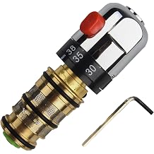 Shower Mixer Cartridge, Thermostatic Mixing Valve Repair Kit, Thermostatic Cartridge Replacement Kit Plated Single Lever For Built-in
