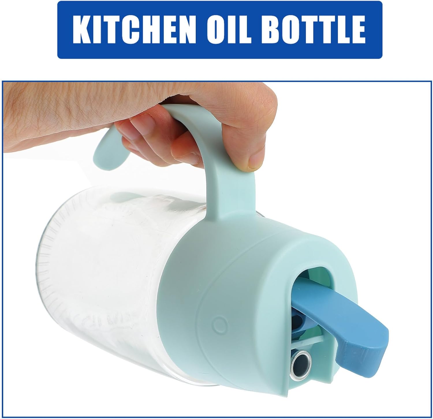 Garneck 2pcs Ml Glass Oil Vinegar Bottle with Handle for Kitchen Use