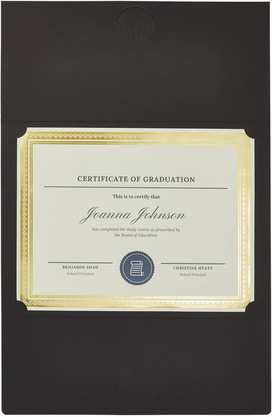 12 Pack Black Tri-Fold Certificate Holders for 8.5 x 11 in, Letter-Size Documents, Graduation Awards Folder, Diploma Cover (13 x 9 in)