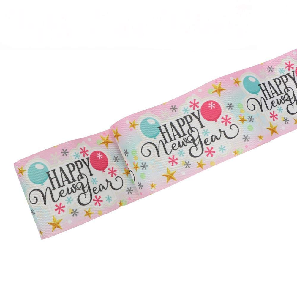 Cinta de grogrén con diseño de estrellas brillantes impresas de 16 mm a 75 mm, para decoración de fiestas, 50 yardas/rollo, 24870,50 mm de grosgrain