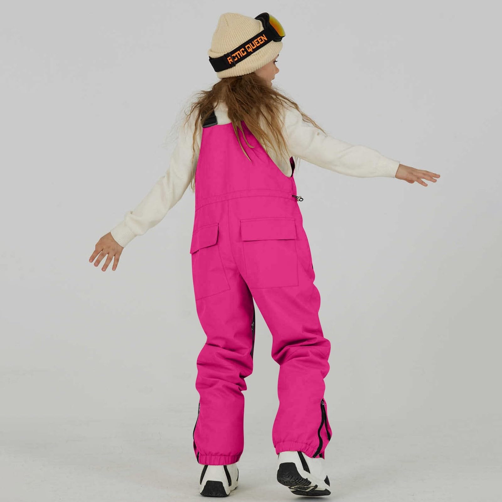 Generisch Pantalon de neige pour enfants : pantalon de ski garçon Combinaison de ski doublée Pantalon de ski long Pantalon d'hiver thermique Grandes tailles Combinaison de neige Salopette de neige