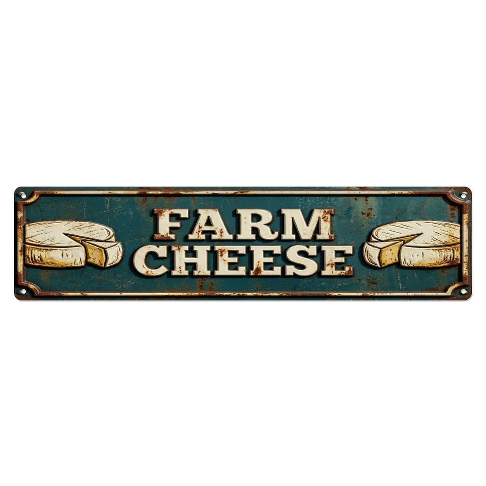 Metal Tin Sign FARM CHEESE Vintage Dairy Rustic Farmhouse