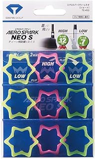 Daiya TE-450 Aero Spark Tee Neo Short Golf Tee, Yellow, Pink, Green, 0.3 inch (7 mm), 0.5 inch (12 mm)