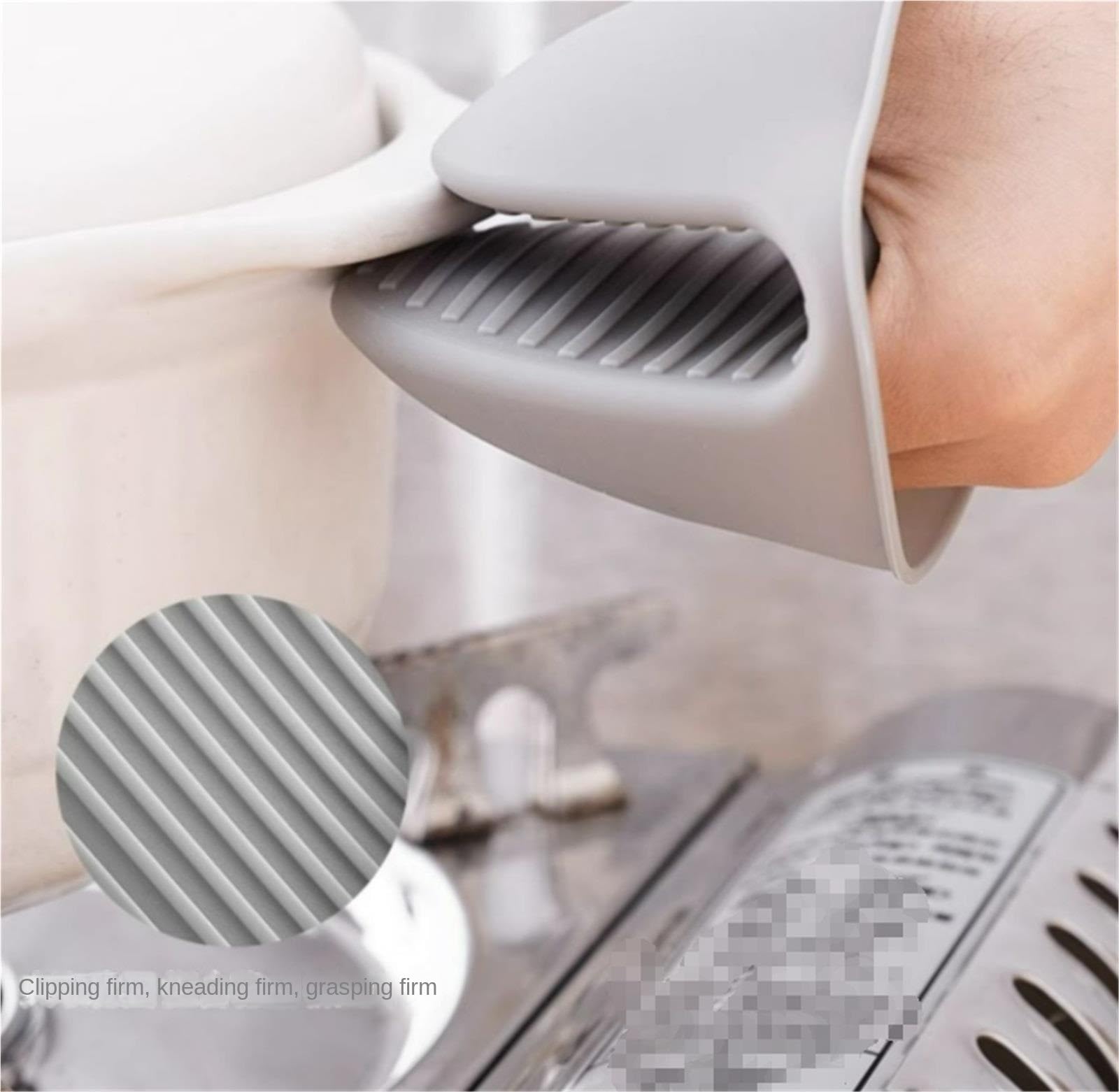 Manoplas Horno, Clips De Guantes Goma Resistentes Al Calor Los Mitones del Horno Silicón For Cocinar La Hornada Cocinar Barbacoa(G)