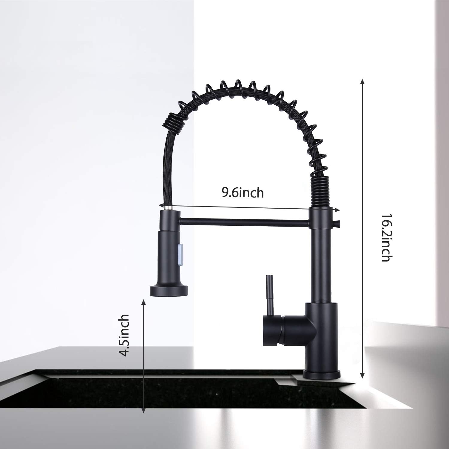 Exсluѕіvе Dіѕсоunt 90% Prісе Single Handle Pull Down Spring Kitchen Faucet, Stainless Steel Matte Black Kitchen Sink Faucet With Sprayer