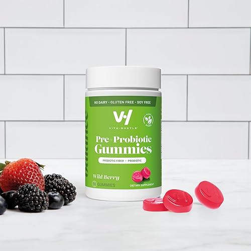 Miniatura 8 de VitaHustle Gomitas probióticas + prebióticos de Kevin Hart con fibra de inulina de raíz de achicoria, bajo en azúcar, inmunidad, digestión, salud