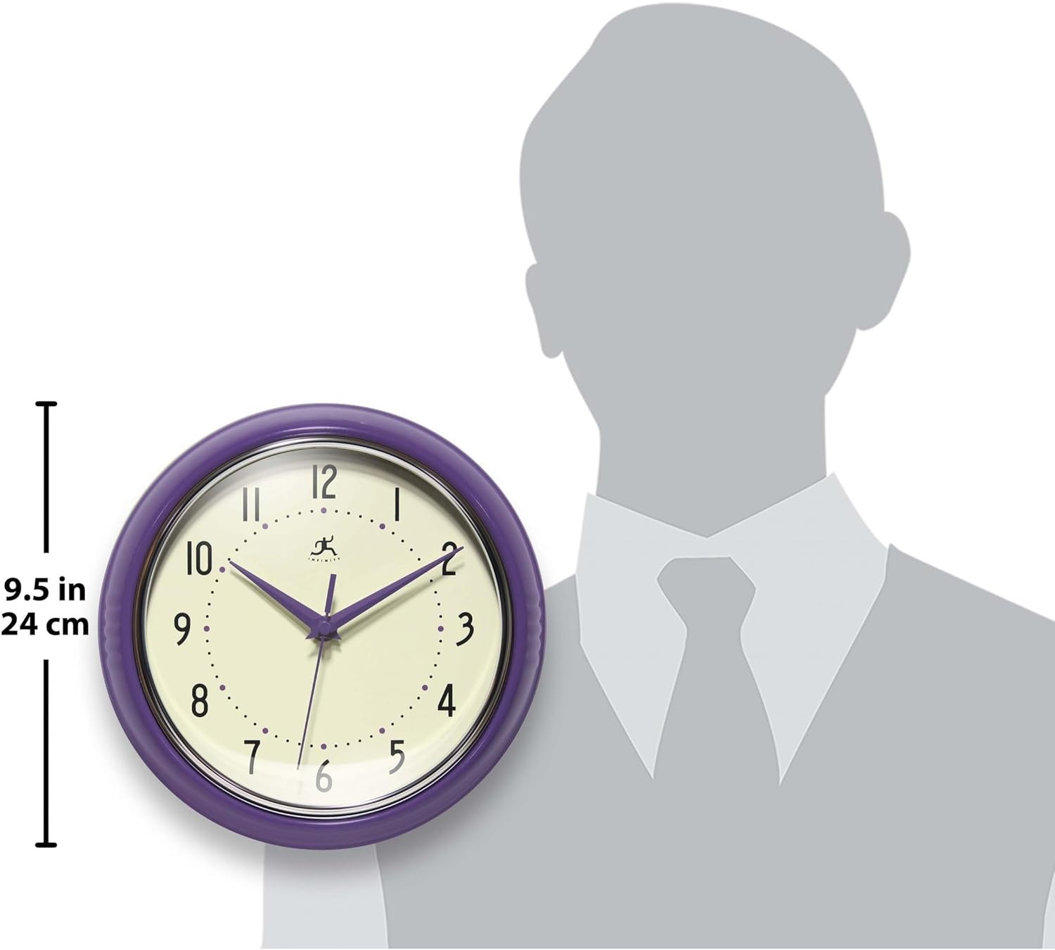 Infinity Instruments Retro Round Purple Clock