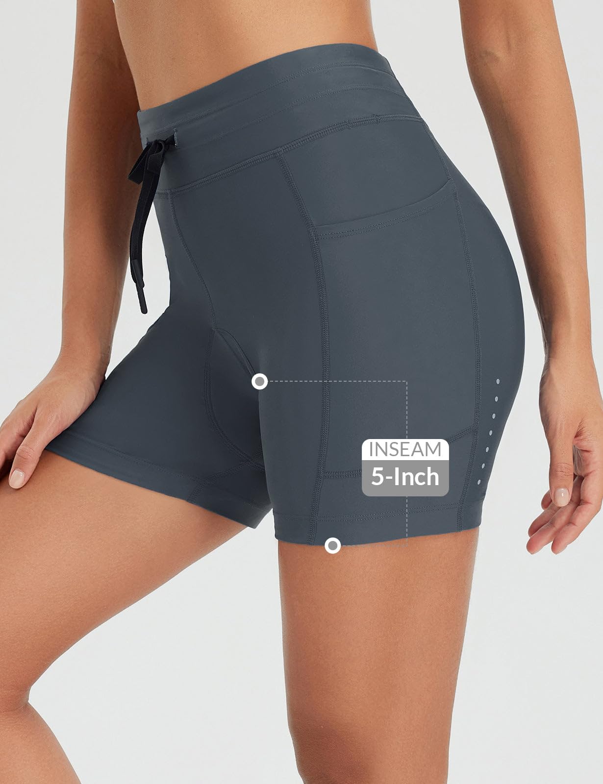 baleaf Radlerhose Damen Gepolstert 5 Zoll 4D Fahrradhose Radhose Gepolstert Kurz Radunterhose Fahrrad Unterwäsche Radbekleidung