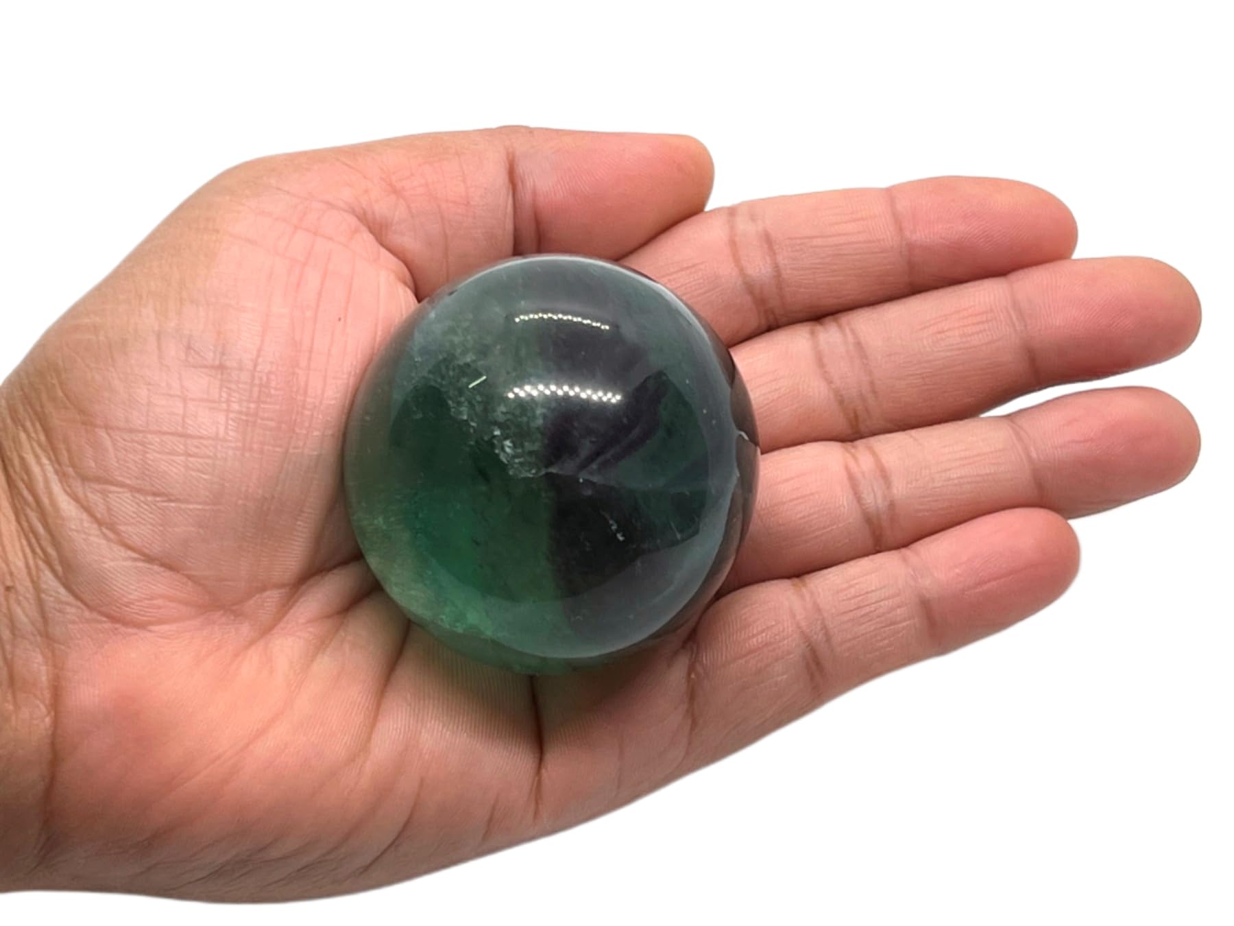 Wholesale Gem Shop Natural Quartz Flourite 40-45 mm Ball Sphere Gemstone A+ Hand Carved Crystal Altar Healing Devotional Focus Spiritual Chakra Cleansing Metaphysical Gift Men Women