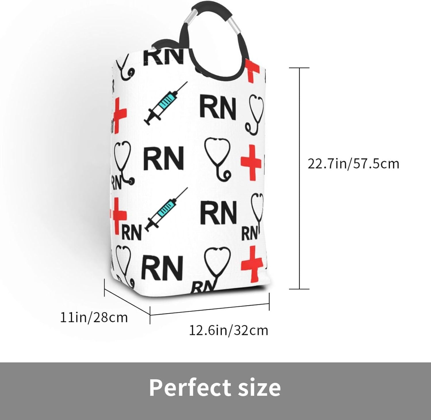 50l Laundry Basket Registered Nurse Waterproof Laundry Hamper Foldable Clothes Laundry Bag With Handles