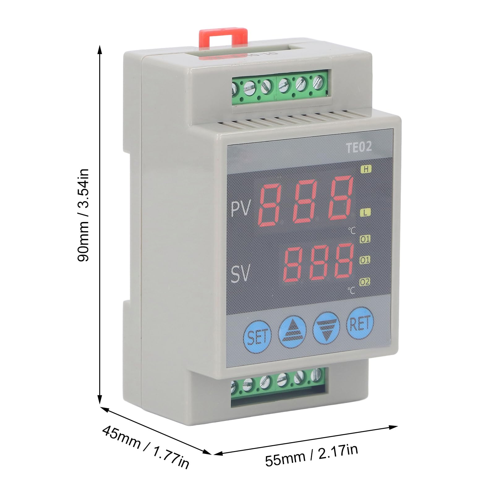 Controlador de Temperatura Micro de Carril DIN Módulo de Termostato con Pantalla Digital 220VAC de Alta Precisión para Control de Temperatura