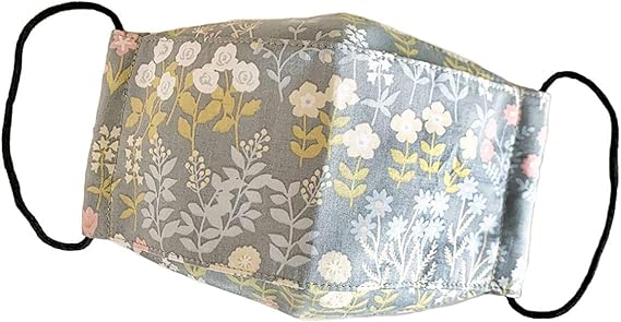 Amazon Co Jp 布マスク 日本製 洗える 夏用 おしゃれ 女性用 子供用 舟形 かわいい花柄 大臣マスク 折り返し 敏感肌 M615 ドラッグストア