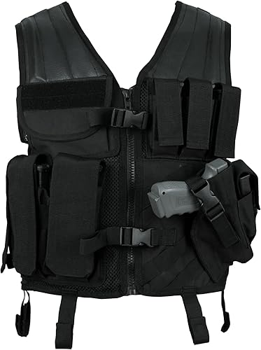 Miniatura 7 de FOX OUTDOOR PRODUCTS Unisex Assault Cross Draw Vest - Breathable Mesh Base Adjustable One Size Multiple Pouches Tactical Gear Coyote