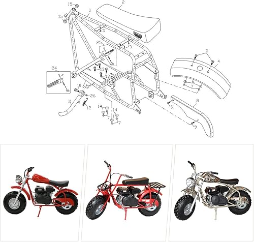 Miniatura 4 de YOXUFA Mini cubierta protectora de cadena para bicicleta compatible con Coleman CT200U Trail 200 CT200U-EXR CT200U-EX Predator 212cc 196cc 200cc