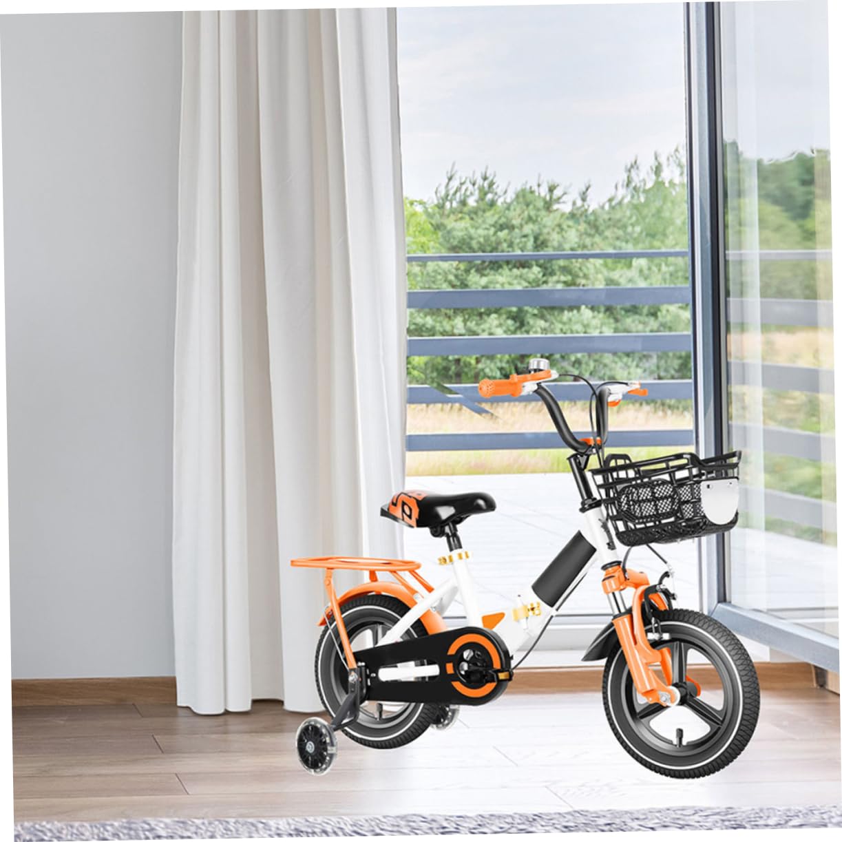 TOYANDONA Ruote di Allenamento per Bicicletta Bambini 2 Paia | Acciaio al Carbonio e Pu, Design Laterale di Supporto, Effetto Glow in The Dark