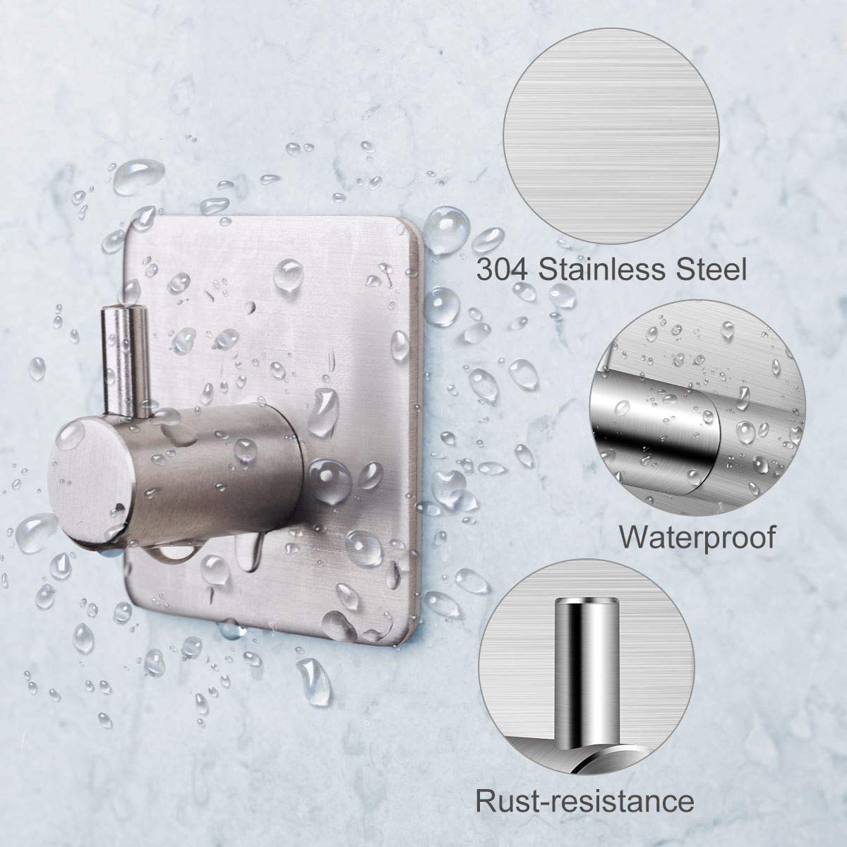 Ropa de Acero Inoxidable de Acero Inoxidable de baño Cuarto de baño Gancho de Pared Colgante de Pared Capa y Gancho Hook Hook Hook Gancho Guardado Abrigo Gancho (Color : 8)