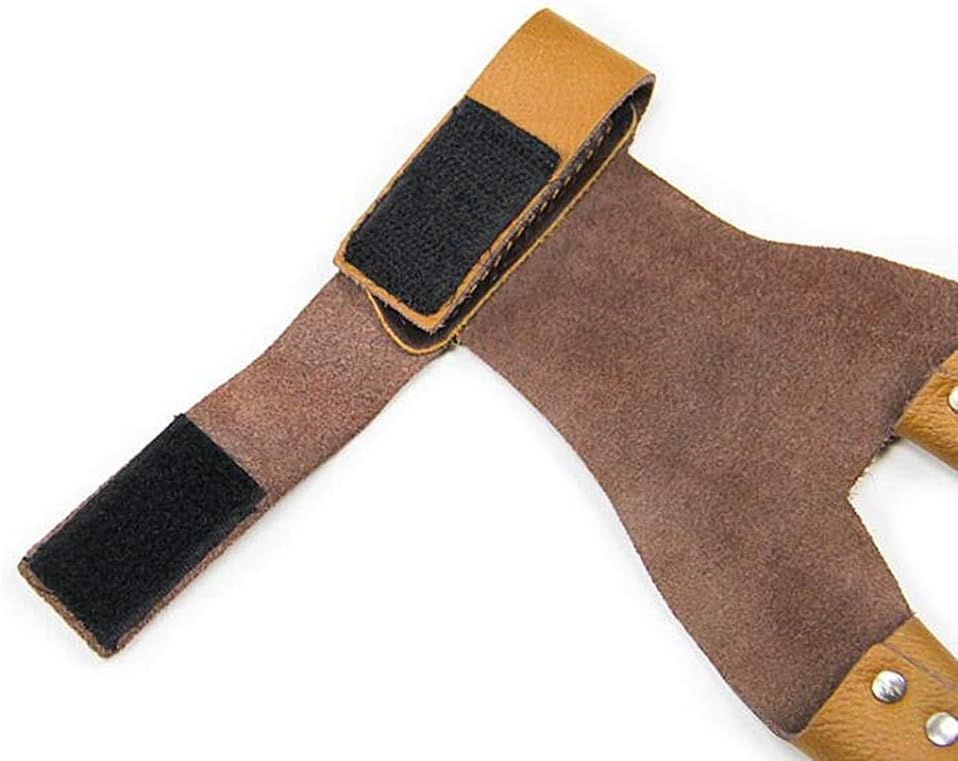 Cowhide Handguard Archery Shooting Protective Gear Hunting Hand Bow Archer Protect Two Fingers Glove : Sports & Outdoors
