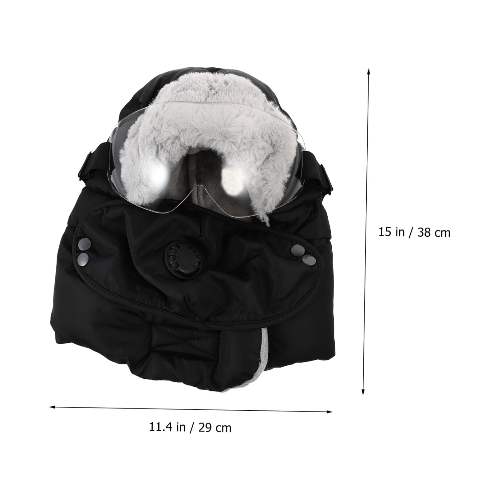 Gorro de Invierno Set de 1 Unidad para Hombre Negro de Algodón con Orejeras y Gafas, Resistente al Viento, Adecuado para Esquiar y Camping