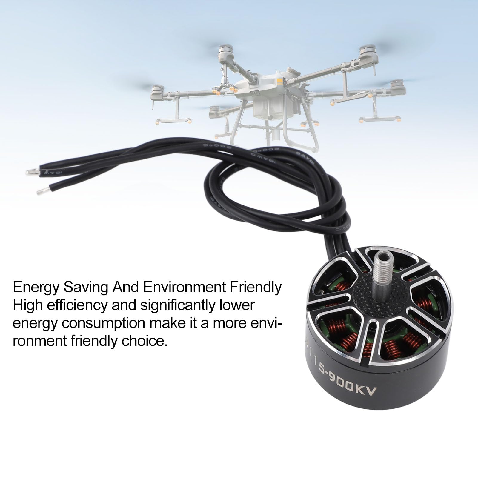Motor Sin Escobillas para Drones RC, Motor Eléctrico Sin Escobillas RC de Bajo Ruido 3115 900KV para Drones de 9 10 11 Pulgadas