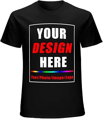 Custom T Shirts Design Your Own Shirt for Men Women Personalized Printed T-Shirts with Photo Front/Back
