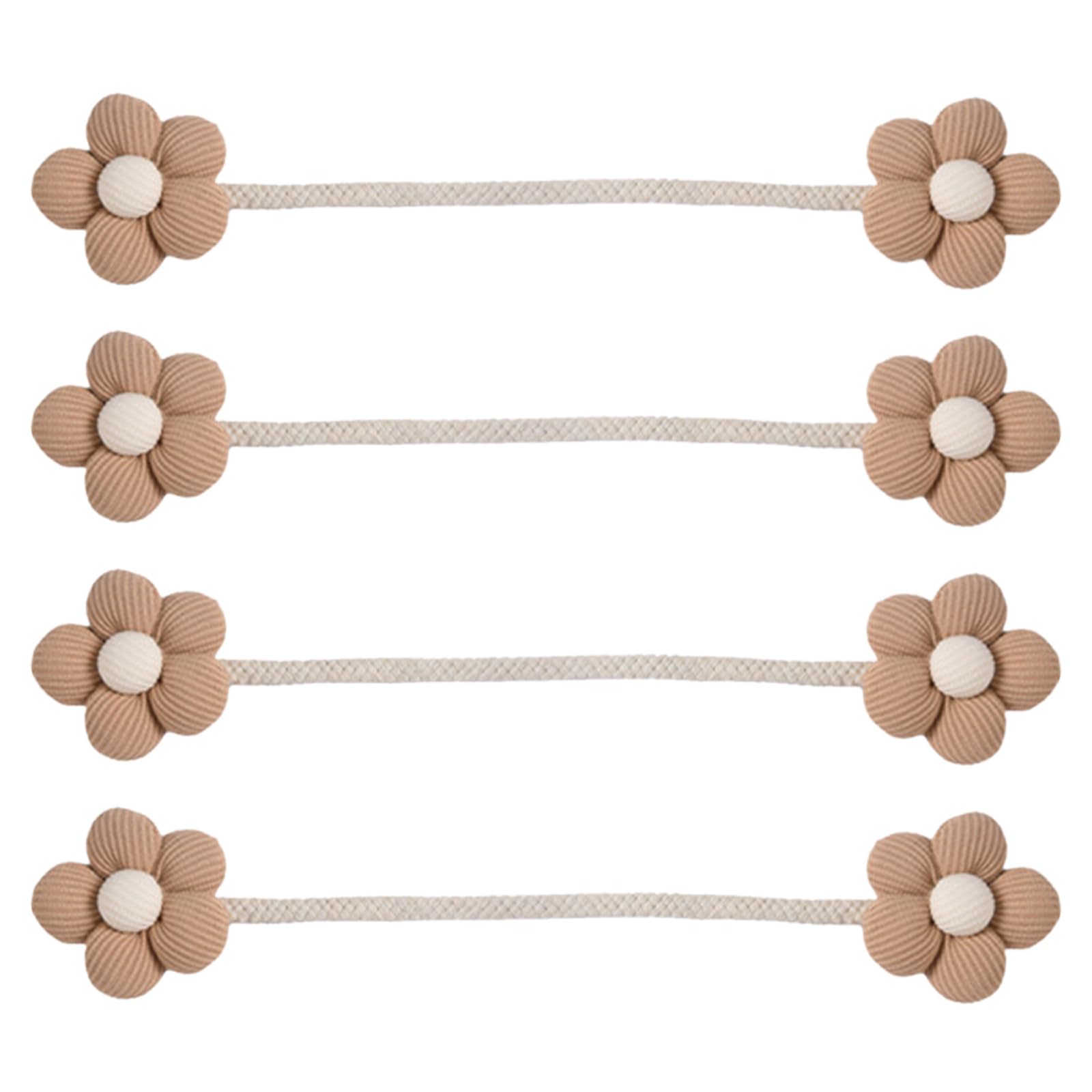 Tfaoys Coffee Color 4Pieces Colorful Flower Curtain Tiebacks Metal Rope Window Drape Holders Holdbacks Clips For Home Bedroom Decoration Flower Curtain Tiebacks