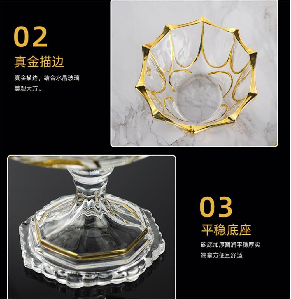 Crystal Glass Fruit Plate With Feet Bucket Household Transparent Snack Living Room Ornaments