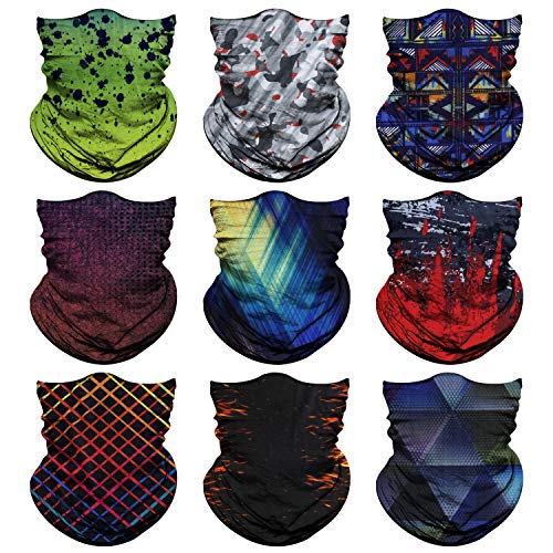 Image of Venswell Neck Gaiter Face Mask Men Women,Seamless Bandana Rave Face Cover Scarf Mask,Balaclava,Headband, Head Wrap,Headwear