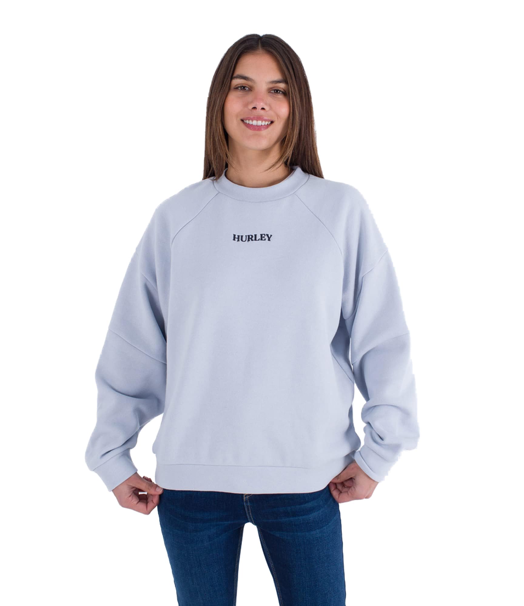 Hurley Women's Wave Crew Sweatshirt, Stratus, L