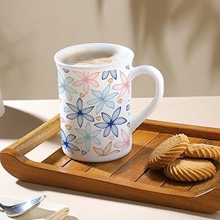 Larah by BOROSIL Blue Dawn Opalware 350ml Tea/Coffee Mug | Microwave & Dishwasher Safe, Bone-Ash Free | Crockery Set Ideal Price In India