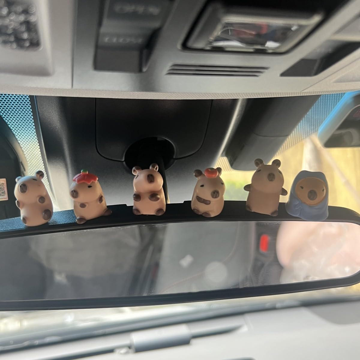 Capybaras Car Rearview Mirror Accessories, Cute Dashboard Ornament