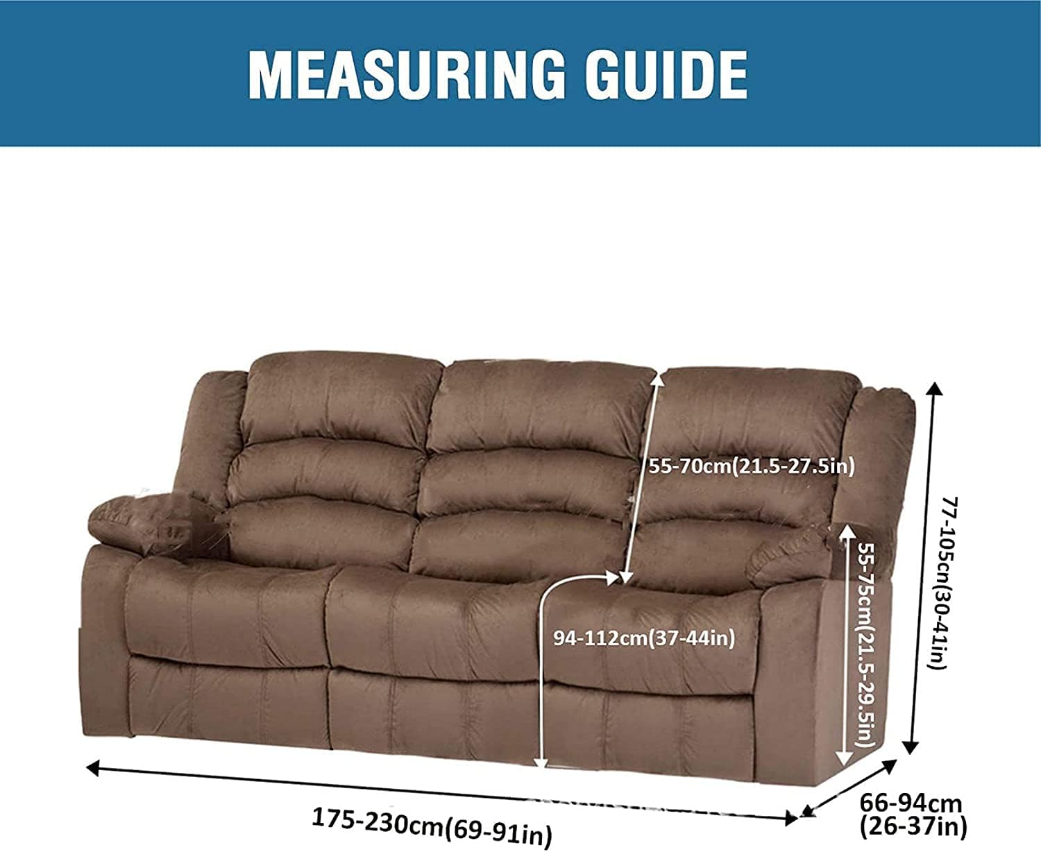 Luxury Recliner Slipcover Velvet Stretch Recliner Chair Cover Super Soft Recliner Sofa Cover Reclining Couch Cover for Kids and Pets (Color : Gray, Size : 3 Seater)