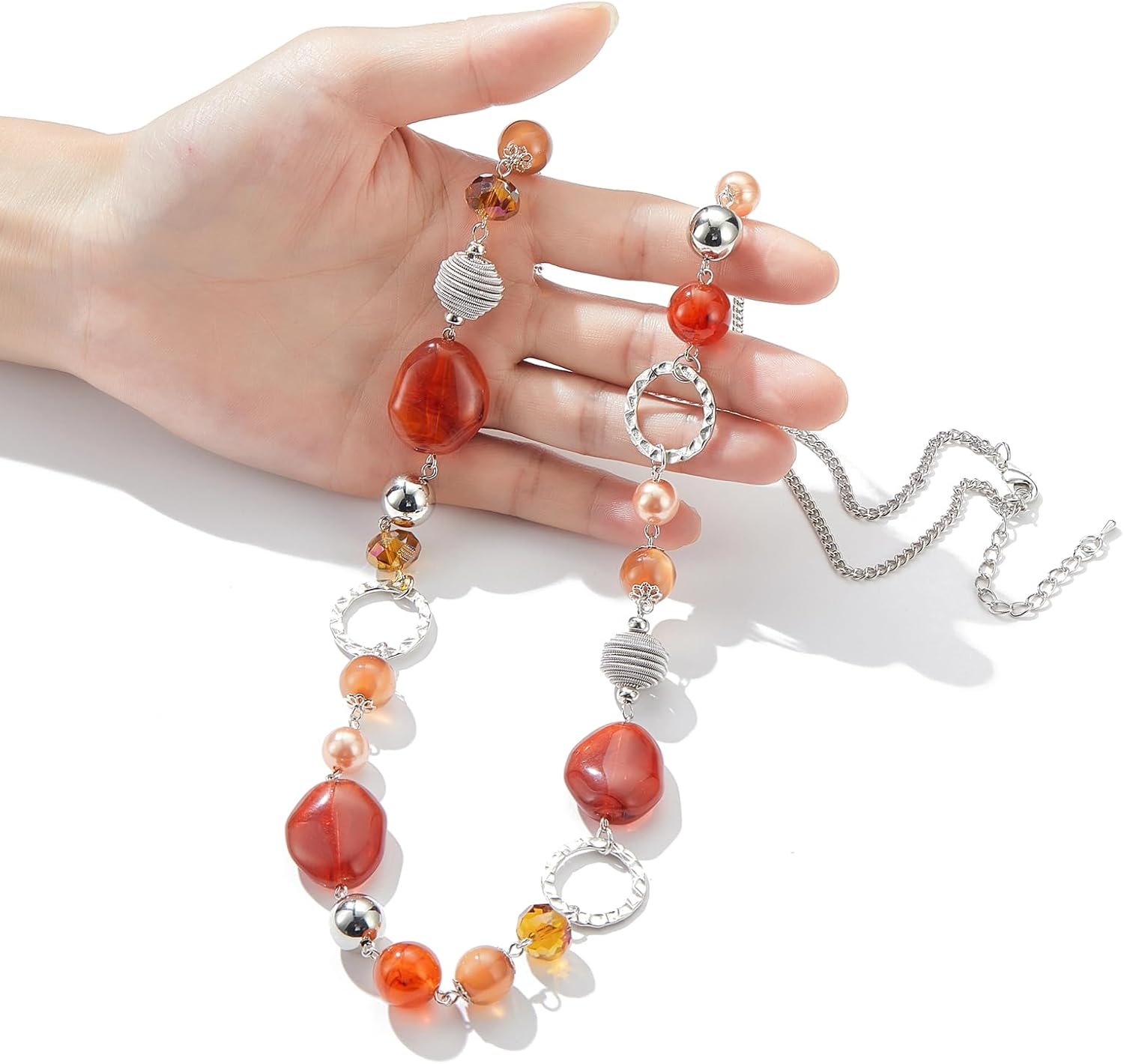 PEARL&CLUB Long Beaded Necklaces For Women - Sweater Chain Fashion Jewelry Necklace Gifts For Women - Image 4