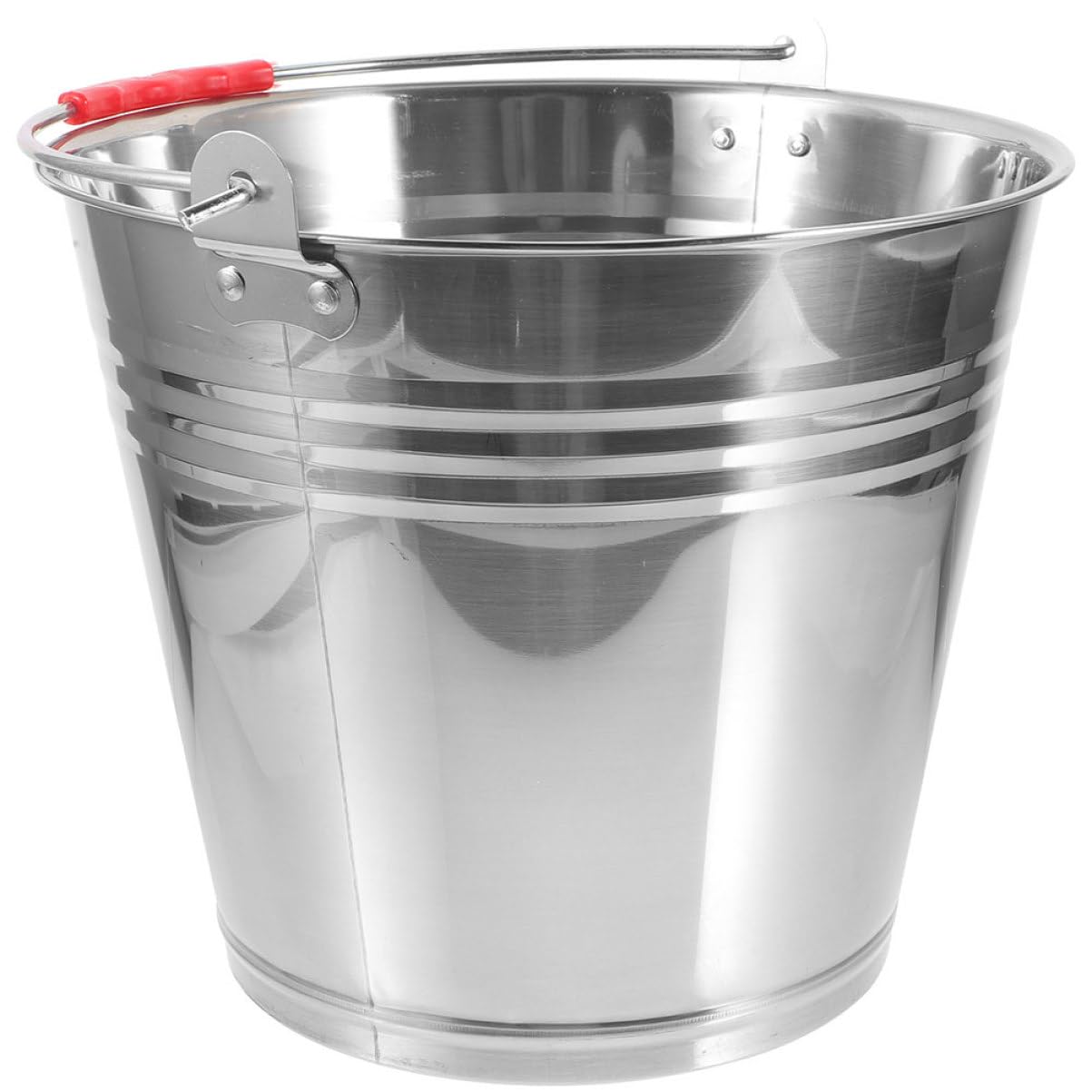 Cubo de Acero Inoxidable para Caballos 10l Asa Portátil | Plata, Fácil de Limpiar, Uso Múltiple, para Caballo y Potro, Adecuado para Agua y Alimento en Establo