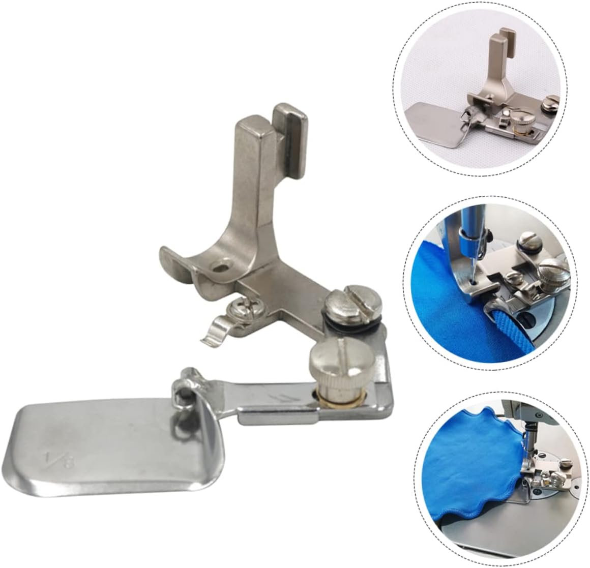 Sewing Machine Presser Foot for Bias Binding Professional Edging Device for Arc-Shaped Hems Compatible Brother Singer Low Shank Machines Easy Installation for Silk Chiffon Fabrics